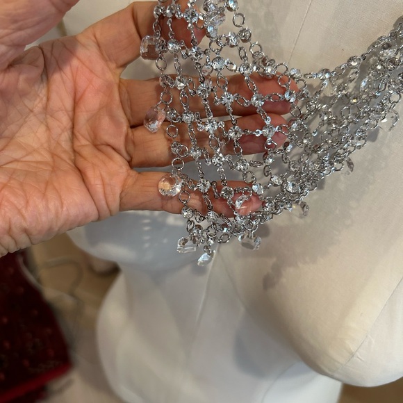 Anthropologie Silver Crystal Statement - Picture 3 of 4